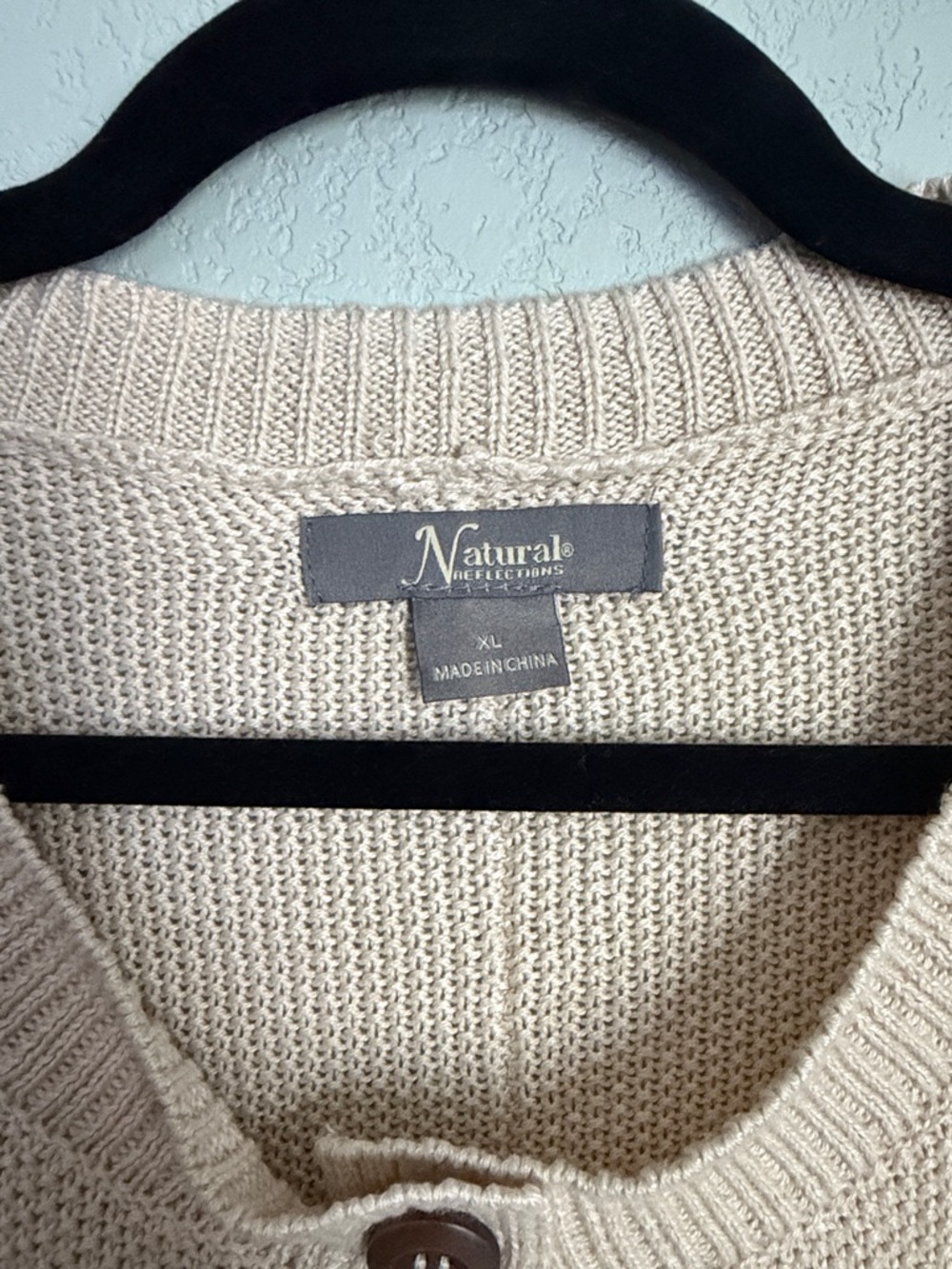 NATURAL REFLECTION Waffle Knit Beige Top - Picture 3 of 6
